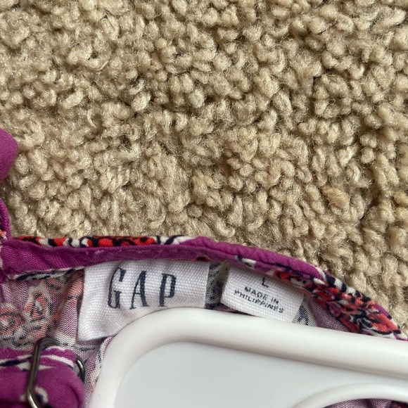 Gap Purple Floral Sundress, Smocked Bodice, Size L, 32” Long - Picture 4 of 6